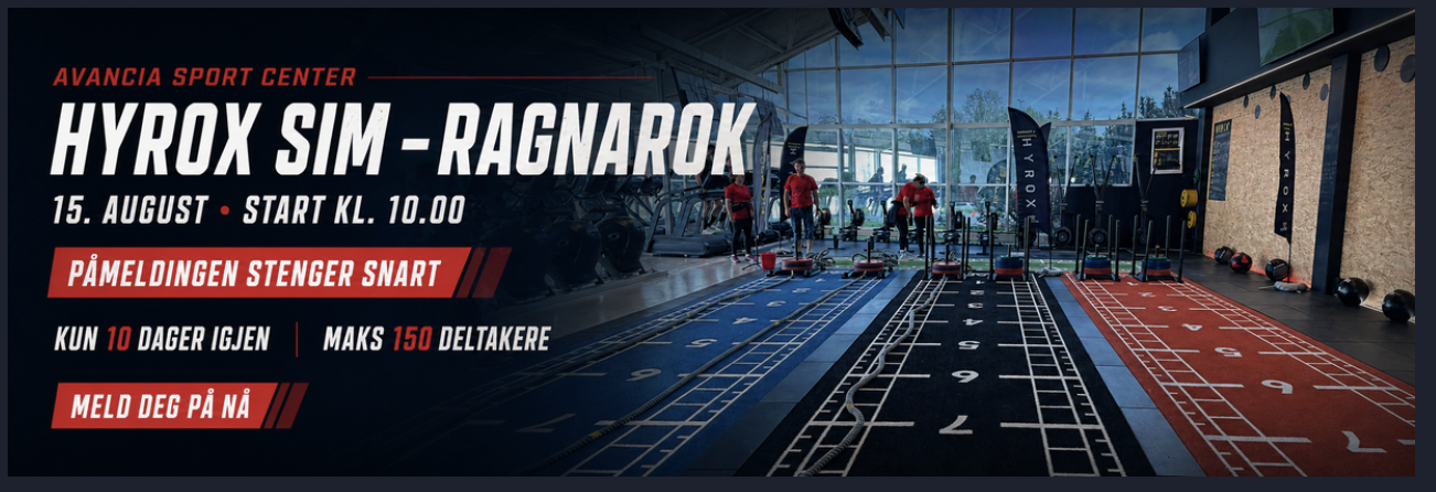HYROX SIM RAGNAROK på Avancia Sport Center 15. august 2026